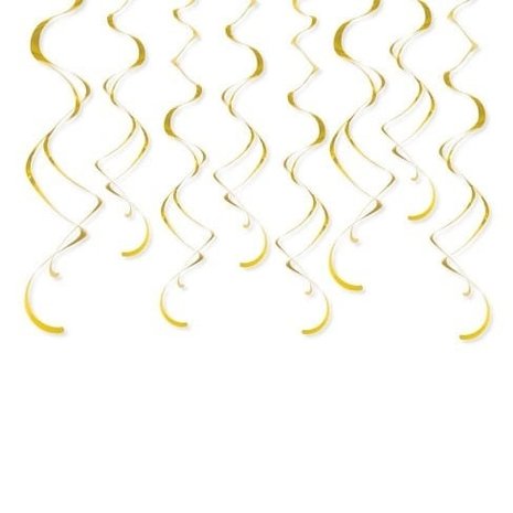 Decoratie Unique swirl goud 60cm | 8 stuks Decoratie Unique swirl goud 60cm | 8 stuks