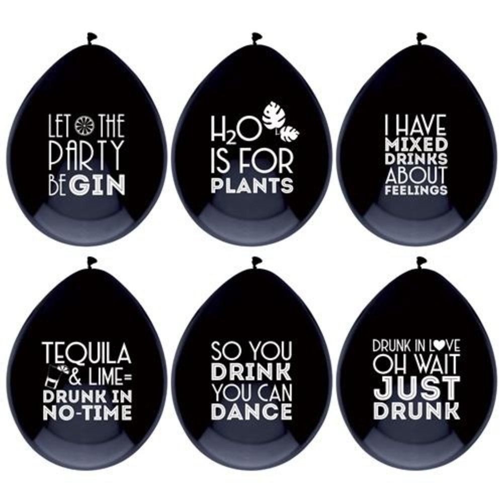 Ballonnen Drink Quotes 30 cm | 6 stuks