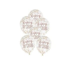 Confetti Balloons Rose Gold Glitz 30cm | 6 pieces Confetti Balloons Rose Gold Glitz 30cm | 6 pieces