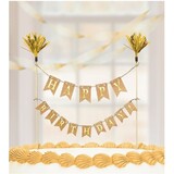 Taartdecoratie Happy Birthday Goud