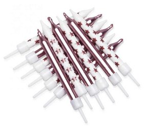 Pie Bougies Rose Gold Metallic avec Stars | 12 pièces Pie Bougies Rose Gold Metallic avec Stars | 12 pièces