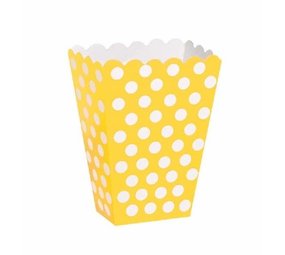 Treat box yellow with white dots 12x13 cm | 8 pieces Treat box yellow with white dots 12x13 cm | 8 pieces