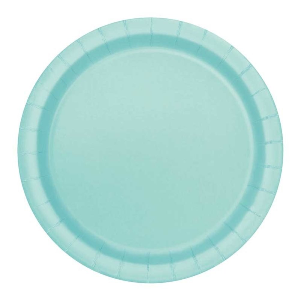 Unique Party Taartbordje mint groen 18cm | 20 stuks Unique Party Taartbordje mint groen 18cm | 20 stuks
