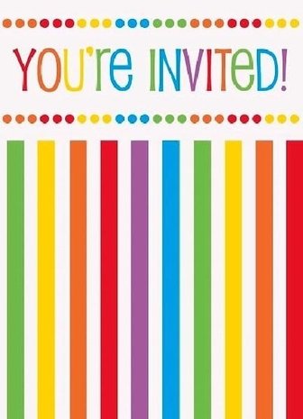 Invitation Regenboog Stip-Stripe | 8 pieces Invitation Regenboog Stip-Stripe | 8 pieces