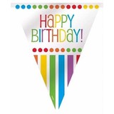 Ligne drapeau Rainbow Stip-stripe joyeux anniversaire