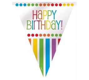 Ligne drapeau Rainbow Stip-stripe joyeux anniversaire