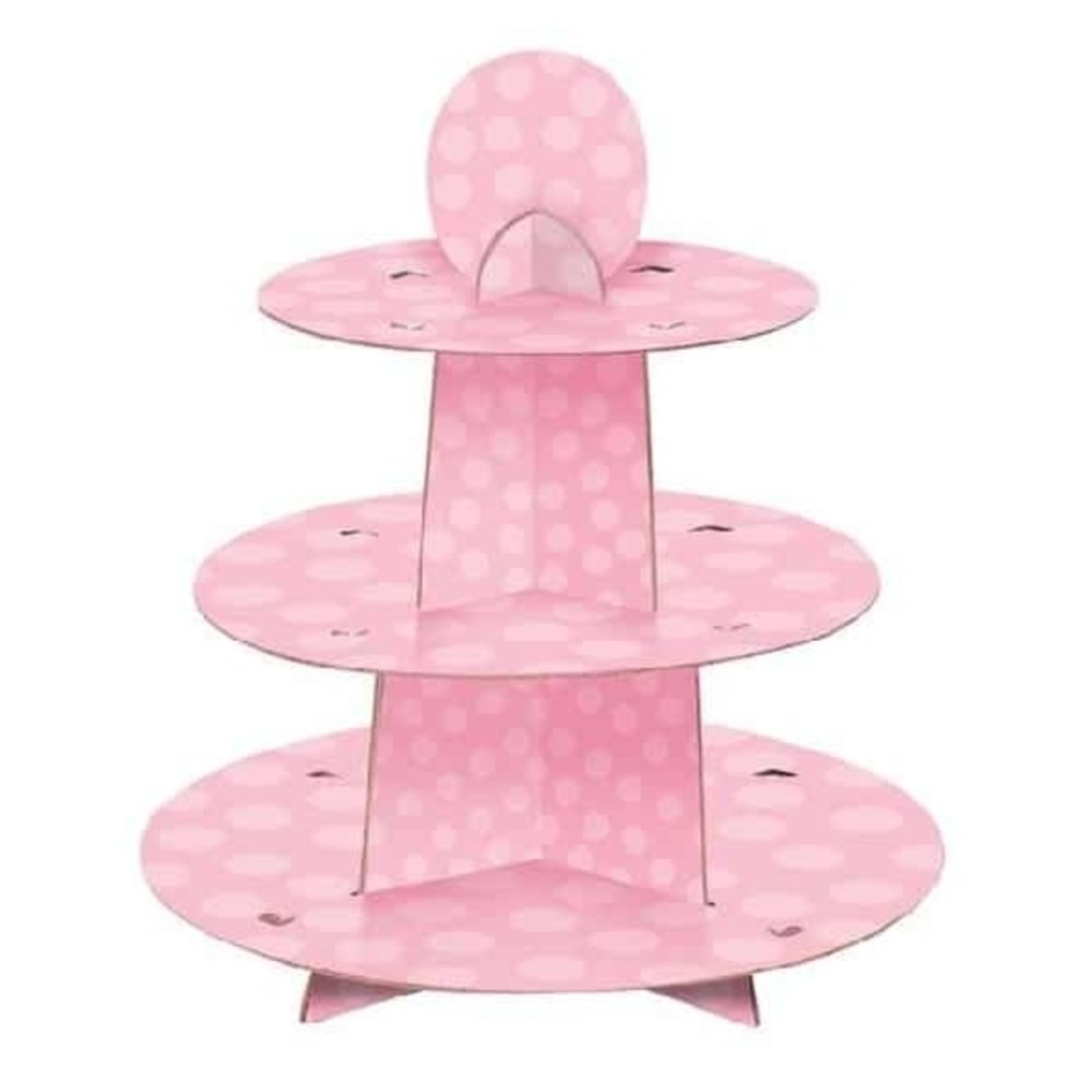 Cupcake standaard roze met stippen Cupcake standaard roze met stippen