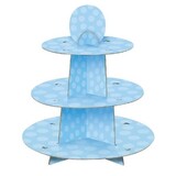 Unique Party Cupcake standaard blauw met stippen Unique Party Cupcake standaard blauw met stippen