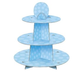 Unique Party Cupcake standaard blauw met stippen Unique Party Cupcake standaard blauw met stippen