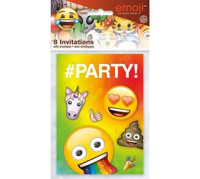 Einladung Emoji Fun Rainbow | 8 Stücke Einladung Emoji Fun Rainbow | 8 Stücke