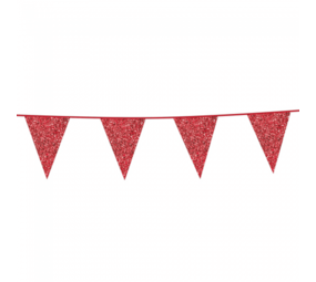 Red glitter flag line 6 meters Red glitter flag line 6 meters