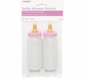 Unique Party Baby bottles Baby Shower Pink | 2 pieces