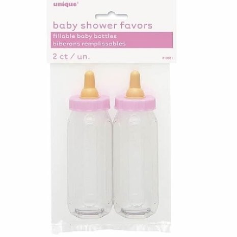 Unique Party Baby bottles Baby Shower Pink | 2 pieces Unique Party Baby bottles Baby Shower Pink | 2 pieces