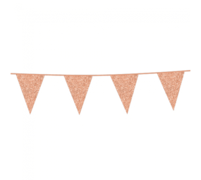 Rose Golden Glitter Flag Line | 6m Rose Golden Glitter Flag Line | 6m