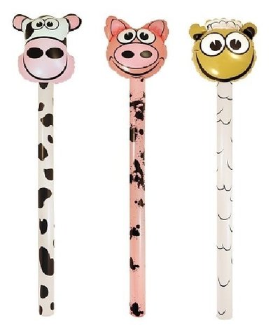Inflatable farm animals stick pig | per Unit