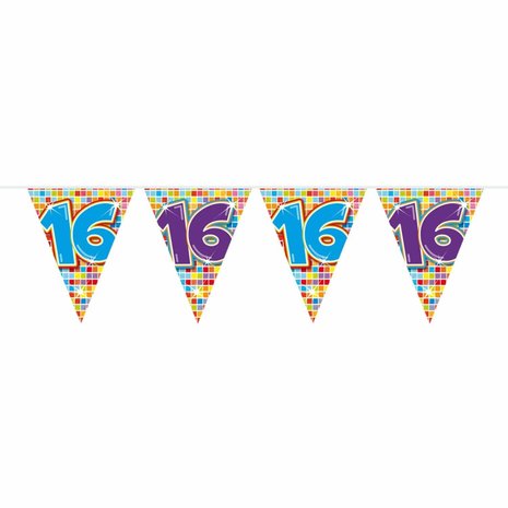 Folat Flag line 16 years Birthday Blocks Folat Flag line 16 years Birthday Blocks