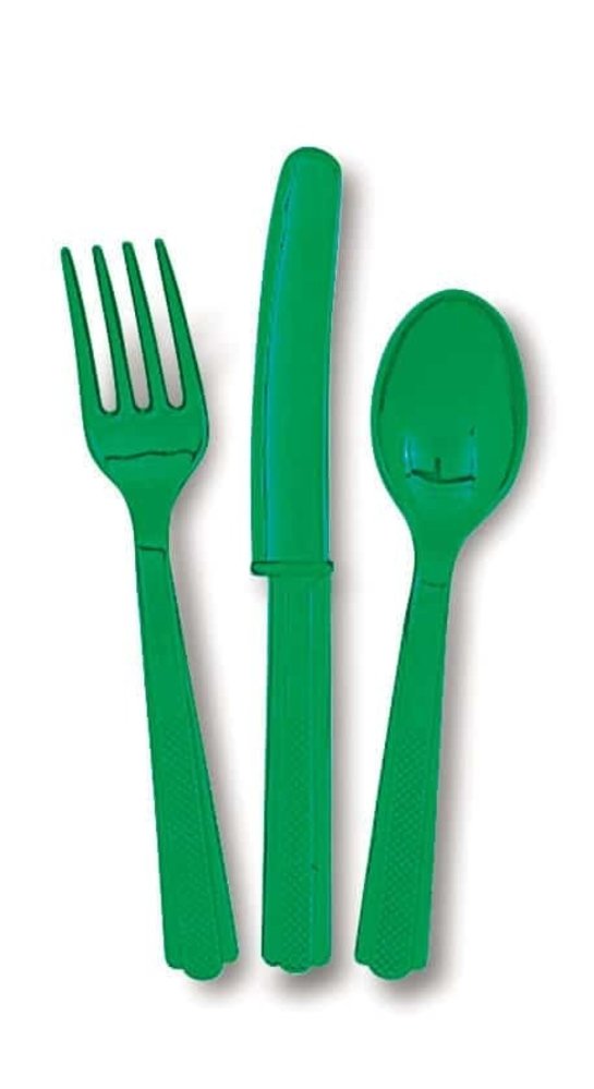 Unique Party Cutlery green | 18-piece