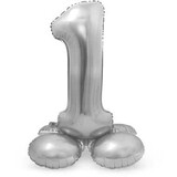 Figure balloon 1 standing silver | 72 cm Figure balloon 1 standing silver | 72 cm