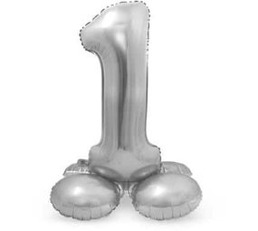 Figurenballon 1 Stehend Silber | 72 cm Figurenballon 1 Stehend Silber | 72 cm