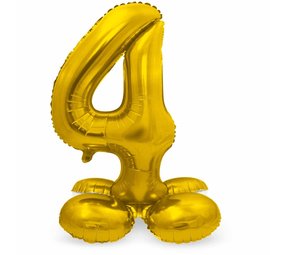 Cijfer Ballon 4 staand goud | 72 cm Cijfer Ballon 4 staand goud | 72 cm