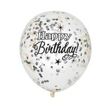 Confetti ballonnen Zwart Zilver Goud Glitz 30cm | 6 stuks Confetti ballonnen Zwart Zilver Goud Glitz 30cm | 6 stuks