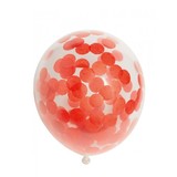 Confetti balloons red 30cm | 6 pieces Confetti balloons red 30cm | 6 pieces