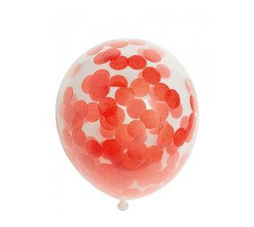 Confetti ballonnen Rood 30cm | 6 stuks Confetti ballonnen Rood 30cm | 6 stuks