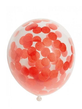 Confetti Balloons Rouge 30cm | 6 morceaux