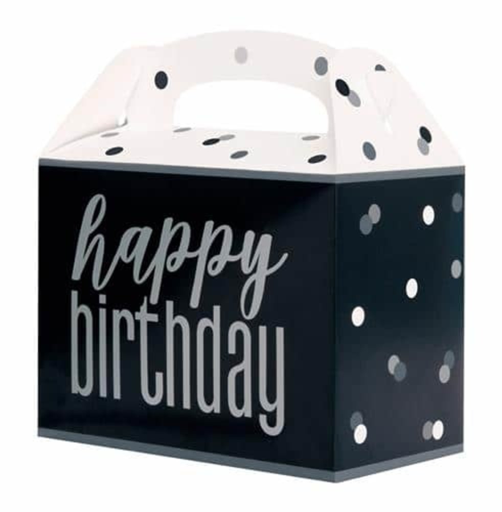 Unique Party Treat Box Glitz Black Silver | 6 pieces