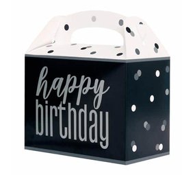 Unique Party Leckerchenbox Glitz schwarz silber | 6 Stück Unique Party Leckerchenbox Glitz schwarz silber | 6 Stück