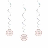 Unique Party Hangdecoratie Glitz Happy Birthday Rose Goud | 6 stuks