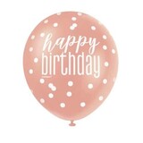 Ballon Happy Birthday Glitz Rose Gold | 6 pieces Ballon Happy Birthday Glitz Rose Gold | 6 pieces