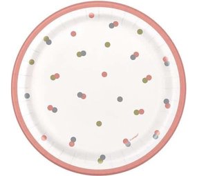 Glitz Rose Gold Dots 17cm | 8 pieces