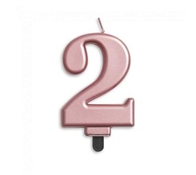 Globos Nordic Bougie 2 ans Rose Gold Metallic | 8cm