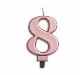 Globos Nordic Kerze 8 Jahre Roségold Metallic | 8cm Globos Nordic Kerze 8 Jahre Roségold Metallic | 8cm