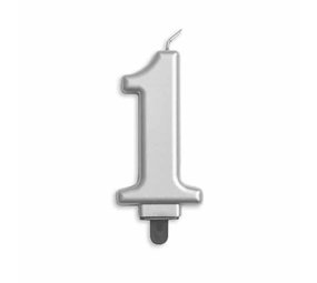 Globos Nordic Kaars 1 jaar Zilver Metallic | 8cm Globos Nordic Kaars 1 jaar Zilver Metallic | 8cm