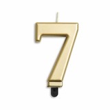 Globos Nordic Candle 7 years Gold Metallic | 8cm Globos Nordic Candle 7 years Gold Metallic | 8cm