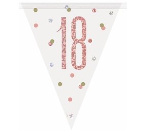 Unique Party Flag Line Slinger 18 years Rose Gold Glitz | 274cm Unique Party Flag Line Slinger 18 years Rose Gold Glitz | 274cm