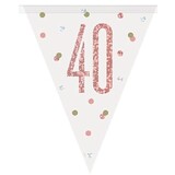Unique Party Flag Line Slinger 40 years Rose Gold Glitz | 274cm