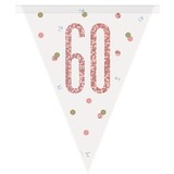 Unique Party Flag Line Slinger 60 years Rose Gold Glitz | 274cm Unique Party Flag Line Slinger 60 years Rose Gold Glitz | 274cm