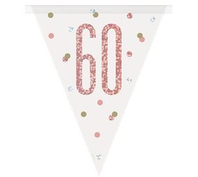 Unique Party Flag -Linie Singer 60 Jahre Roségold Glitz | 274 cm Unique Party Flag -Linie Singer 60 Jahre Roségold Glitz | 274 cm