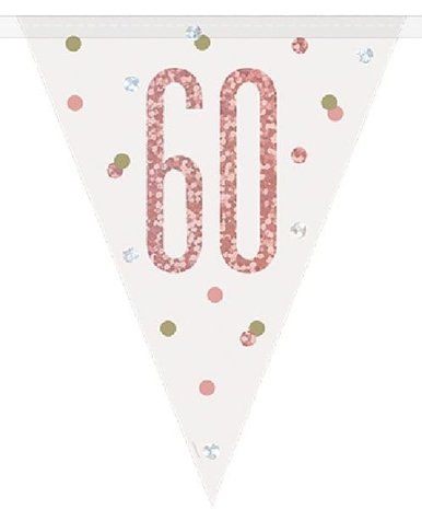 Unique Party Drapeau Line Slinger 60 ans Gold Gold Glitz | 274cm