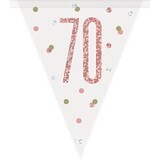 Unique Party Flag -Linie Singer 70 Jahre Roségold Glitz | 274 cm