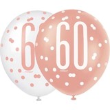 Unique Party Ballonnen 60 jaar Glitz Rose Goud | 6 stuks Unique Party Ballonnen 60 jaar Glitz Rose Goud | 6 stuks