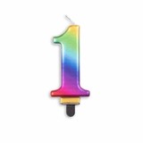 Globos Nordic Kaars 1 jaar Regenboog Metallic | 8cm Globos Nordic Kaars 1 jaar Regenboog Metallic | 8cm