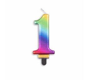 Globos Nordic Bougie 1 an Rainbow Metallic | 8cm