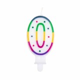 Boland Bougie 0 année Rainbow Dot | 8cm Boland Bougie 0 année Rainbow Dot | 8cm