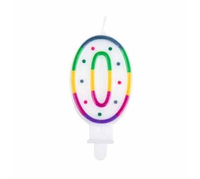Boland Bougie 0 année Rainbow Dot | 8cm Boland Bougie 0 année Rainbow Dot | 8cm