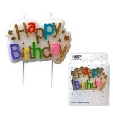 Haza - Witbaard Block Candle Happy Birthday