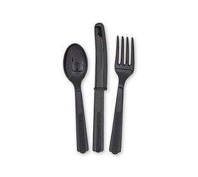 Unique Party Cutlery black | 18-piece Unique Party Cutlery black | 18-piece